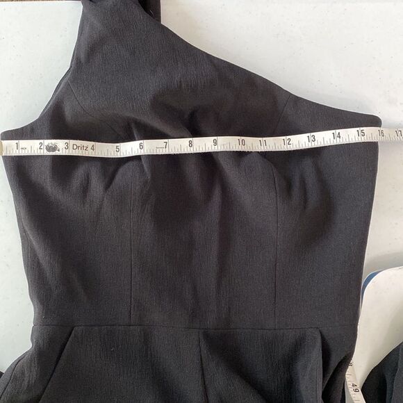 Dress the Population Tiffany One-Shoulder Bow Jumpsuit Sleeveless Stretchy New - Picture 12 of 16